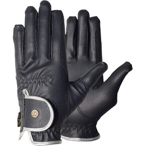 AK Synthetic Grip Horse Riding Gloves All Season Unisex Equestrian Gloves AKRS-6344 (2XL, Navy/Silver)