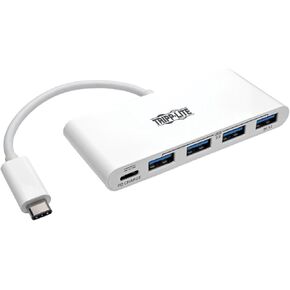 Tripp Lite 4-Port USB 3.1 Gen 1 USB-C to USB-A Portable Hub with x4 USB-A & USB-C Charging Port 5 Gbps (U460-004-4A-C)