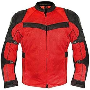 Xelement CF8161 Red Black Tri-Tex Motorcycle Sport Jacket For Men with X Armor