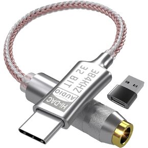 USB C DAC [♪Hi-Res 32 بت 384 كيلو هرتز♪] محول صوت USB C إلى 3.5 مم مع شريحة ALC5686، ومحول سماعة رأس USB C، ومحول صوت مقبس USB إلى 3.5 مم، ومحول صوت 3.5 مم إلى USB C، ومنفذ USB C إلى مقبس سماعة الرأس من النوع C الأجهزة in Kuwait
