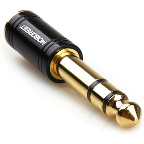 MOBOREST 6.35mm (1/4 inch) Male -3.5mm (1/8 in) Jack Stereo Female Adapter Conversion Plug, Adaptor Cable Copper (6.35M-3.5F, RED+Blue)