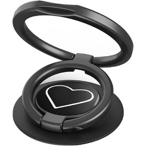 Phone Grip, Phone Ring Holder Finger Kickstand, Foldable & Adjustable Double Metal Cell Phone Rings Gripper Stand for iPhone Samsung &Other Phones - Sparkle Black