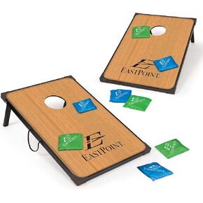 مجموعة ألعاب EastPoint Sports Cornhole Game Bean Bag Toss MDF - 2 بوصة عرض × 3 بوصة طول - تخزين مدمج، مقابض حمل مريحة و8 أكياس فول ممتازة
