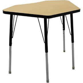 طاولة مكتب ومدرسة للأنشطة من FDP Petal (24 × 36 بوصة)، أرجل قياسية مع انزلاقات دوارة، ارتفاع قابل للتعديل 19-30 بوصة؛ صندوق واحد للشحن السريع - سطح رمادي وحافة سوداء