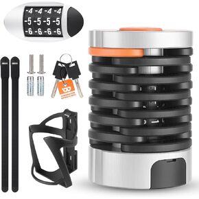 Folding Bike Lock Combination, High Security Scooter Lock with Patented Combination Retrieve System, Anti Theft Bicycle Lock with Holder, Lightweight eBike Lock with Anti-Scratch Coating