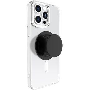 Compatible with MagSafe Phone Grip Socket, Magnetic Expanding Phone Stand iPhone Finger Holder Compatible with MagSafe Accessories, iPhone 15 14 13 12 Pro Max Plus Mini (Black)