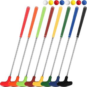 8 Pack Junior Golf Putter Bulk Putter for Left and Right Handed Golfers with 8 Practice Golf Balls for Ages 9-12 13-15 Teenagers Adult