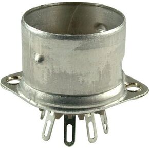 Vacuum Tube Socket (VT9-PT-C) 9 Pin / Miniature, Micalex, Top Chassis Mount, w/ Shield Base