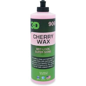 3D Cherry Wax - Deep Gloss, Wet Look Carnauba Car Wax - UV Protection for Dark Paint Colors 16oz.