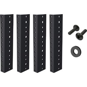 TCH Hardware - 6U Full Hole Vertical Rack Rail DYI Kit with Hardware | 4 Pieces Rail Kit + 48 Rack Screws & Washers Hardware | Server and Other Mounting Equipment - Black