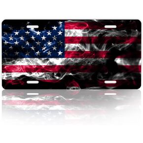 License Plate,American Flag Jesus Cross License Plates Decorative Car Front License Plates,Vanity Tag,Metal Car Plate,Aluminum Novelty License Plate,6 X 12 Inch (4 Holes)