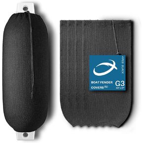 Boat Fender Covers 12.6 x 25.6 Inches Flat Size for 8.5 x 27 Inches Ribbed Twin Eyes Boat Fenders 4 Pack for Docking