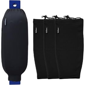 4 قطع من أغطية مصدات القوارب، أغطية مصدات سوداء مقاس 6.5 بوصة × 22 بوصة للقوارب، أغطية مصدات بحرية من البوليستر للمصدات المضلعة ذات العين المزدوجة in Kuwait