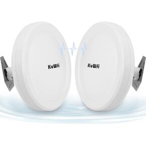 Outdoor Wireless Ethernet Bridge, KuWFi Long Range 5KM 11ac WiFi Bridge Point to Point Outdoor Get Faster Signal Built in Strong Powerful Antenna 5.8G High Speeds for PTP/PTMP丨2-Packs