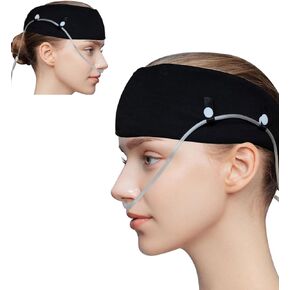 1Pcs Comfort Oxygen Nasal Cannula Headband, Oxygen Nasal Cannula Hairband，Ear Protectors for Oxygen Tubing，Elastic Oxygen Cannula Headband to Prevent Ear Soreness (Black)