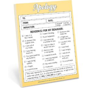 Knock Knock Apology Nifty Note, Checklist Memo Pad & Sorry Note, 4 x 5.25-inches