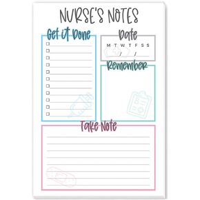 Tiny Expressions Nurse Notepads - 50 Tear-Away To-Do List Sheets on Durable Paper, Made in the USA - Nursing Planner & Desk Accessories - Appreciation Gifts for Nurses