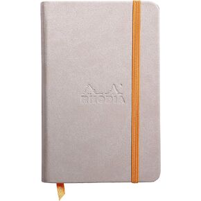 Rhodia 118742C - Black Rigid Notebook - A5 - Lined - 192 pages - Ivory Clairefontaine Paper 90 g/m - Bookmark, Elastic Closure - Faux Leather Cover - Rhodiarama Collection