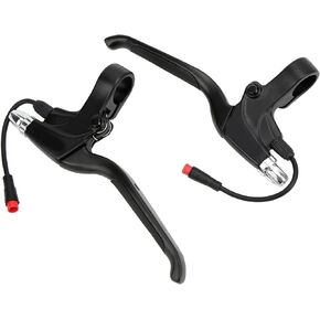 Tbest Electric Bike Brakes, 1Pair Electric Scooter Brake Lever Left Right Brake Handle with 2pin Waterproof Connector for 2 Wheel Electric Scooter