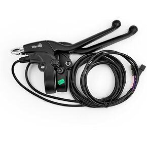 L-faster Wuxing 115PDD Brake Lever Grip with Rearview Mirrors Jack for e-Bike, Scooter, Scooter
