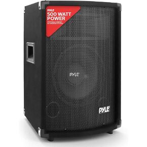 PylePro Portable Cabinet PA Speaker System - 500Watt Outdoor Sound System Vehicle Stereo Speakers w/ 10" Woofer, 1.5" Kapton VC, Dual Tweeters, 4"x10" Super Horn Midrange, Crossover Network - PADH1079