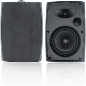 6.5 Inch Outdoor Speakers Wall-Mounted 400W Black - Weatherproof and High-Performance Audio Solution