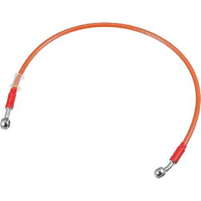 X AUTOHAUX 100 سم 39.37 بوصة طول 10 مم معرف خط الفرامل الهيدروليكية للدراجات النارية أنبوب خرطوم الزيت 28 درجة 0 درجة كابل مضفر من الفولاذ المقاوم للصدأ للدراجات الرياضية ATV موتوكروس برتقالية