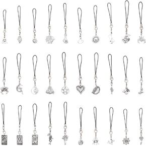 SUPERFINDINGS Phone Charms Tibetan Spaceman Style Star Gesture Kite Cell Phone Straps Antique Silver Alloy Phone Backpack Lanyard Charms Hanging Charms