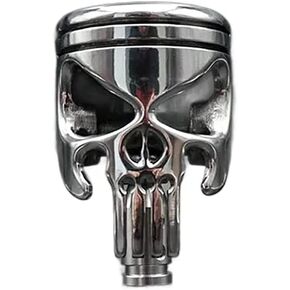 Shift Knob Made from Motorcycle Piston, JDM Stainless Steel Skull Shape Shifter Stick Knob Car Shift Head Shifting Lever Handle Fit Most Automatic Manual Vehicle (A)
