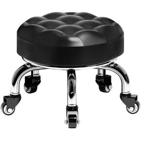 Low Rolling Stool Roller Short Stools Universal Swivel Caster Stools Easy Mobility and Convenient Work,9 inch Height-Weight Capacity 350 Pounds (Black)