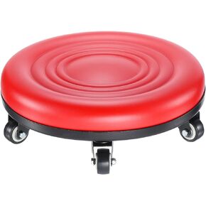 PATIKIL Low Roller Seat Wheel Stool Chair PU Leather Rolling Stool Seats Short Low Rolling Stool Universal Wheel Stool for Home Office Fitness Round Roller Seat Stool (Blue)