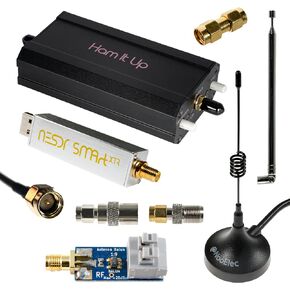 Nooelec NESDR Smart XTR HF Bundle: 300Hz-2.3GHz Software Defined Radio Set for LF/HF/UHF/VHF. Includes NESDR Smart XTR RTL-SDR, Ham It Up Plus v2 Upconverter, 3 Antennas, Balun, Adapters