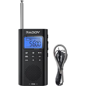 RF886 Portable Shortwave Radio AM/FM/SW/VHF/WB Digital Radio BT Connection with NOAA and Alert, Rechargeable Pocket Radio w/ 9.85 Ft Wire Antenna