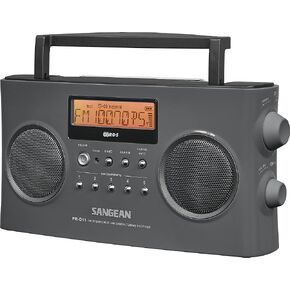 Sangean PR-D15 Digital Portable Stereo RDS Receiver Gray and Sangean ANT-60 Short Wave Antenna