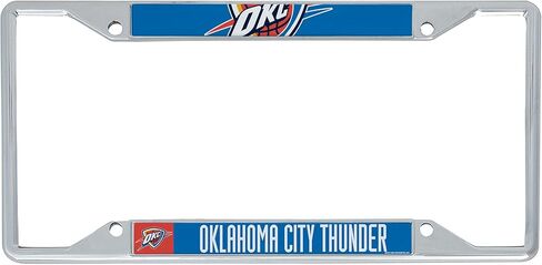 إطار لوحة ترخيص معدنية من Oklahoma City Thunder OKC Team NBA للجزء الأمامي أو الخلفي من السيارة مرخص رسميًا (عن قرب) in Kuwait