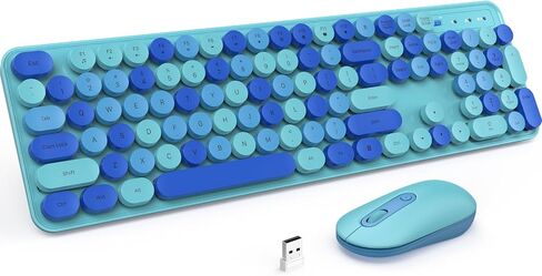 Wireless Keyboard and Mouse, Full-Sized Typewriter Keyboard Silent, Creamy in Saudi Arabia