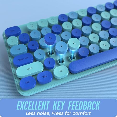 Wireless Keyboard and Mouse, Full-Sized Typewriter Keyboard Silent, Creamy in Saudi Arabia