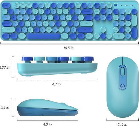 Wireless Keyboard and Mouse, Full-Sized Typewriter Keyboard Silent, Creamy in Saudi Arabia