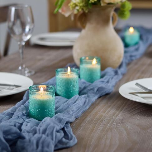 حاملات شموع زجاجية كهرمانية 24 قطعة من حاملات شموع Tealight مع باقة منقوشة لحفلات الزفاف في الخريف، وديكور قطعة مركزية لطاولة حفلات أعياد الميلاد in Kuwait