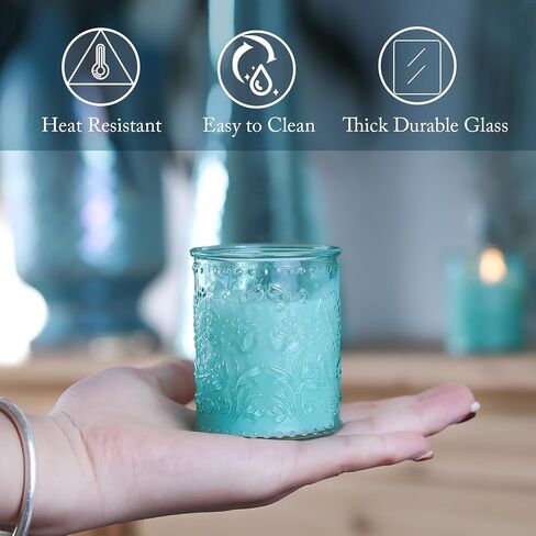 حاملات شموع زجاجية كهرمانية 24 قطعة من حاملات شموع Tealight مع باقة منقوشة لحفلات الزفاف في الخريف، وديكور قطعة مركزية لطاولة حفلات أعياد الميلاد in Kuwait
