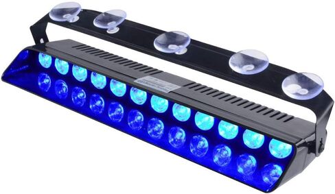ضوء الطوارئ LED الأزرق لمركبات رجال الإطفاء المتطوعين EMT لإنفاذ القانون POV سيارات الشرطة، 16 نمطًا وامضًا للسطح الداخلي والزجاج الأمامي والإضاءة التحذيرية للنافذة الخلفية in Saudi Arabia