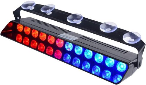 ضوء الطوارئ LED الأزرق لمركبات رجال الإطفاء المتطوعين EMT لإنفاذ القانون POV سيارات الشرطة، 16 نمطًا وامضًا للسطح الداخلي والزجاج الأمامي والإضاءة التحذيرية للنافذة الخلفية in Saudi Arabia