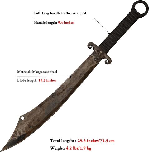 SV Handmade cast Manganese Steel Chopping Blade Sword, Full Tang, Outdoor, Hunting, Camping, Hiking, Survival, with Protective Cover, Multiple Styles to Choose from in Saudi Arabia