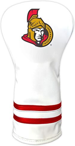 غطاء رأس نادي الجولف NHL White Vintage Driver من Team Golf، تصميم مناسب للشكل، تصميم قديم وجودة ممتازة in Kuwait