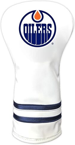 غطاء رأس نادي الجولف NHL White Vintage Driver من Team Golf، تصميم مناسب للشكل، تصميم قديم وجودة ممتازة in Kuwait