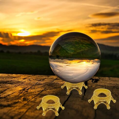 20 قطعة حامل كروي صغير على شكل تاج كريستالي للأحجار عرض حامل كروي معدني لكرة الكريستال والتنس والرخام والمجموعات 20-100 مم (20 ذهبي) in Kuwait