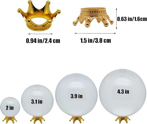 20 قطعة حامل كروي صغير على شكل تاج كريستالي للأحجار عرض حامل كروي معدني لكرة الكريستال والتنس والرخام والمجموعات 20-100 مم (20 ذهبي) in Kuwait