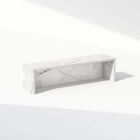 Furinno Classic 18-Inch Desk Organizer, Shelf Organizer Storage & Display Stand, Marble White in Kuwait