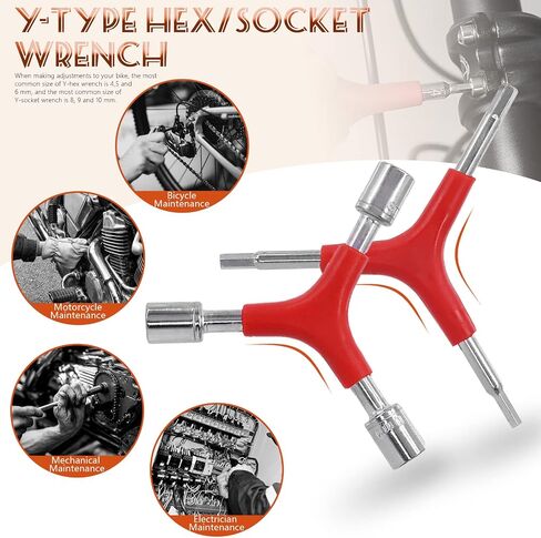 9Pcs Bike Spoke Wrench Set Including Bicycle Spoke Wrench & Bike Tire Lever & Bike Hex Wrench & Valve Stem Core Tool & Bike Rim Correct Kit Cycling Pocket Tools for Road and Mountain Bikes in Saudi Arabia