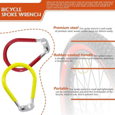 9Pcs Bike Spoke Wrench Set Including Bicycle Spoke Wrench & Bike Tire Lever & Bike Hex Wrench & Valve Stem Core Tool & Bike Rim Correct Kit Cycling Pocket Tools for Road and Mountain Bikes in Saudi Arabia